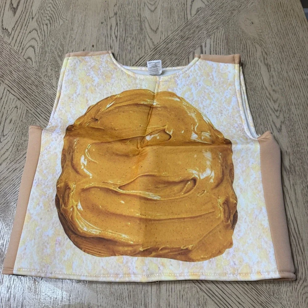 Boo! Inc Peanut Butter Sandwich Costume Kids Size 3-4 Halloween Food‎ Cosplay